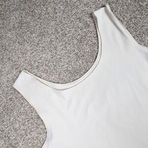 CJ Banks Womens 1X Tank Top Cream Sleeveless Scoop Neck Basic Casual